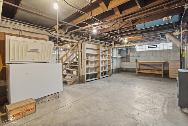basement with stairway