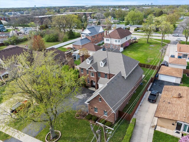 bird's eye view with a residential view