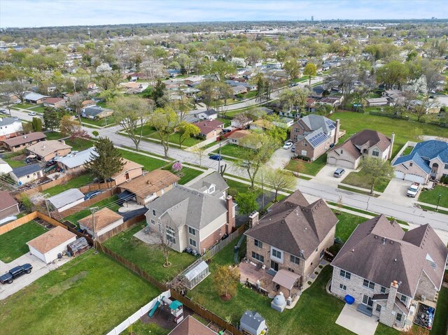drone / aerial view with a residential view