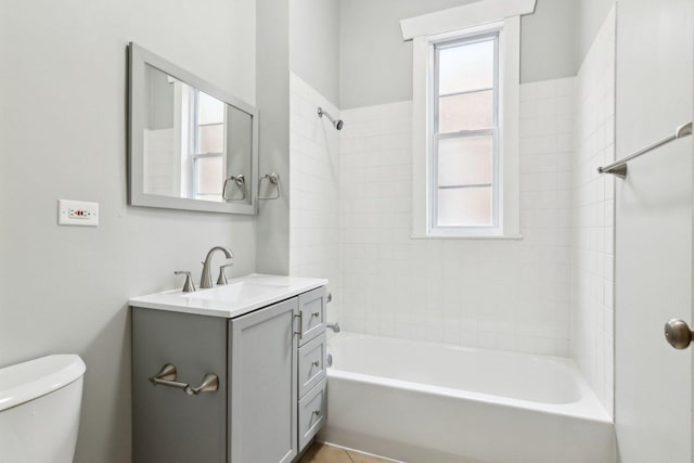 1752 E 72nd Pl, Chicago, IL 60649 - full bath with plenty of natural light,  shower combination, toilet, and vanity