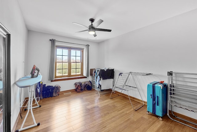 118 Jack Dylan Dr, Hampshire, IL 60140 - interior space with baseboards, ceiling fan, and wood finished floors