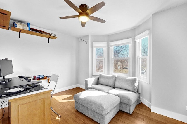 118 Jack Dylan Dr, Hampshire, IL 60140 - interior space featuring baseboards, a ceiling fan, and light wood-style flooring