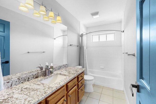 118 Jack Dylan Dr, Hampshire, IL 60140 - full bath with tile patterned flooring, vanity, shower / bath combo with shower curtain, toilet, and visible vents