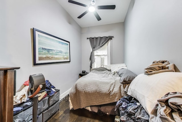 2437 W Taylor St, Chicago, IL 60612 - bedroom featuring wood finished floors and ceiling fan