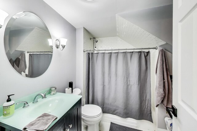 2437 W Taylor St, Chicago, IL 60612 - bathroom with vanity and shower / tub combo with curtain