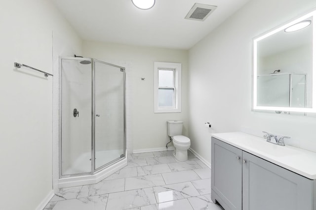 2437 W Taylor St, Chicago, IL 60612 - bathroom featuring vanity, a shower stall, and marble look tiles