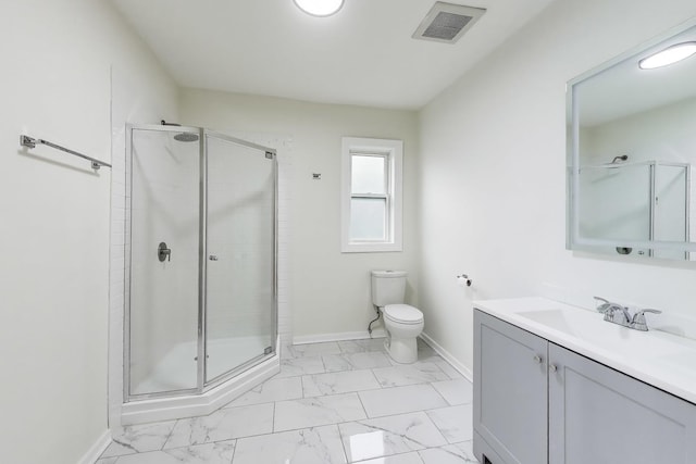 2437 W Taylor St, Chicago, IL 60612 - full bathroom featuring marble finish floors, vanity, and a stall shower