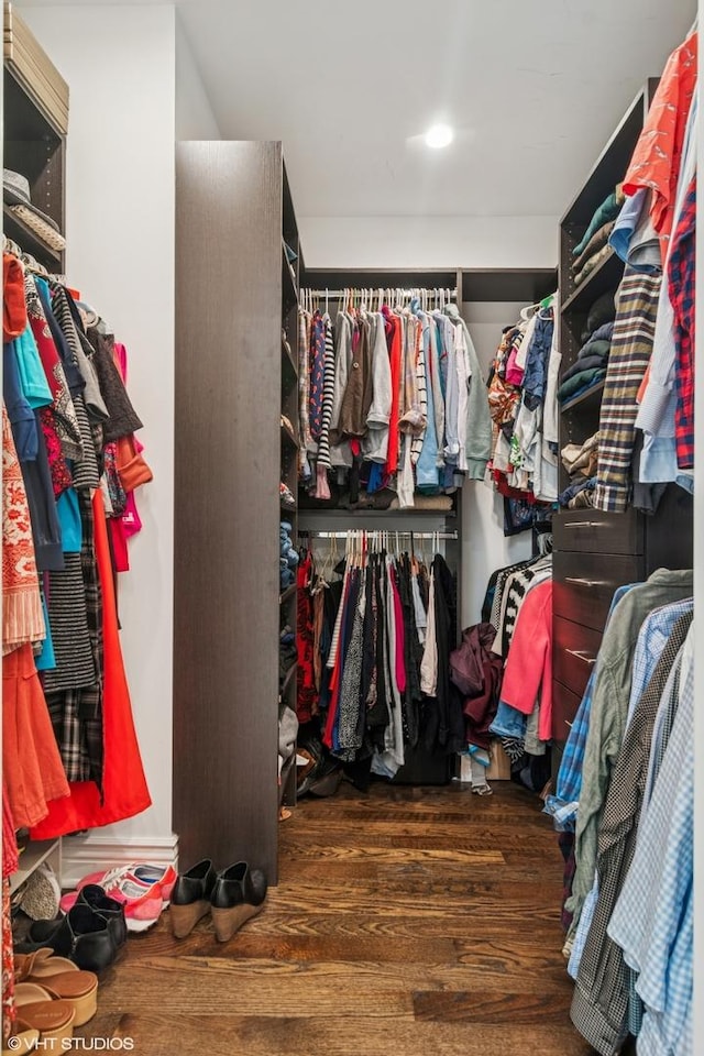 spacious closet featuring wood finished floors