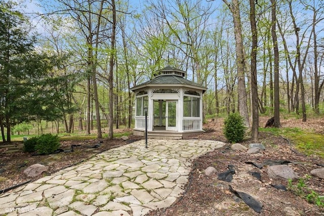 view of patio with a gazebo