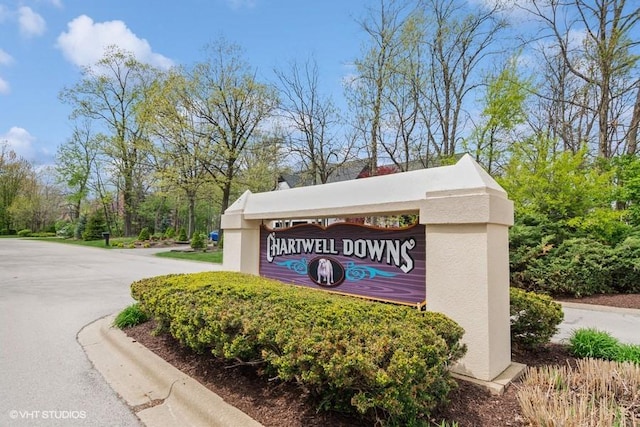 view of community sign