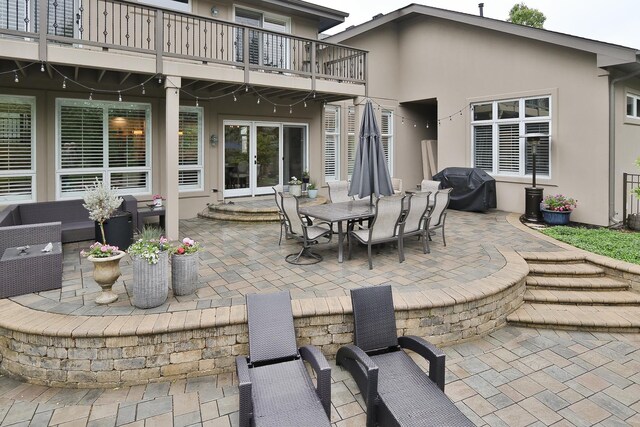 67 Katrina Ln, Sleepy Hollow, IL 60118 - view of patio with a balcony, area for grilling, french doors, and outdoor dining space
