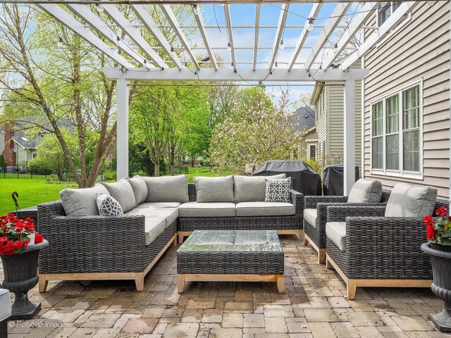 1301 Hawkins Ct, Saint Charles, IL 60174 - view of patio / terrace with a pergola and outdoor lounge area