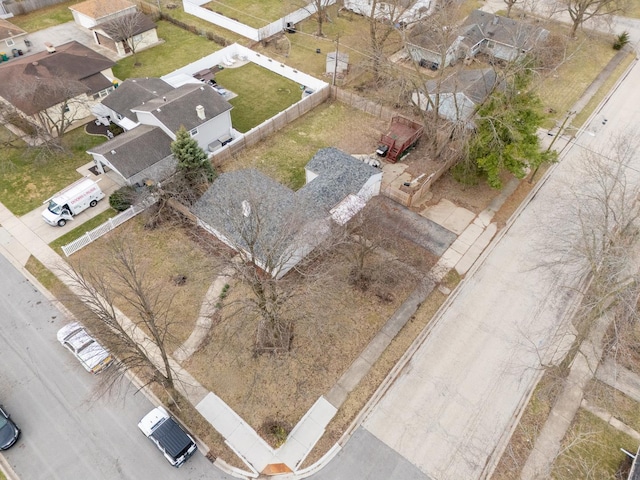 aerial view with a residential view