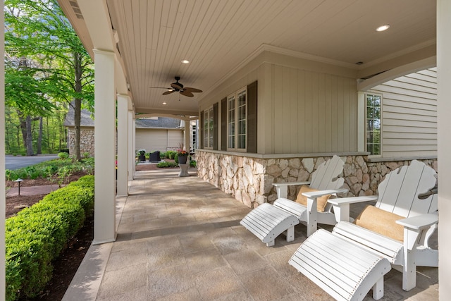 2S546 Heaton Dr, Batavia, IL 60510 - view of patio / terrace with a ceiling fan