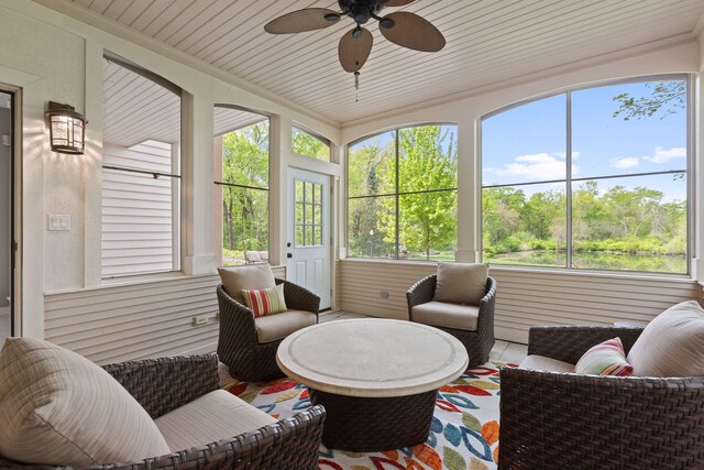 2S546 Heaton Dr, Batavia, IL 60510 - sunroom with a ceiling fan and plenty of natural light