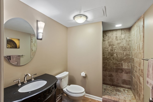 2S546 Heaton Dr, Batavia, IL 60510 - full bathroom with toilet, a tile shower, and vanity
