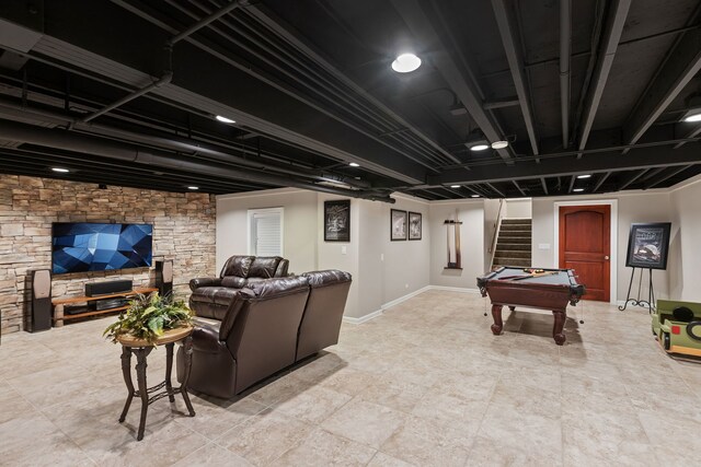 2S546 Heaton Dr, Batavia, IL 60510 - recreation room with billiards and baseboards