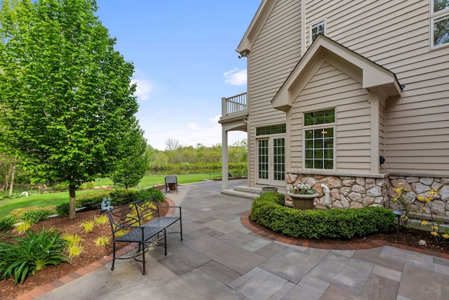 2S546 Heaton Dr, Batavia, IL 60510 - view of patio featuring a balcony and french doors