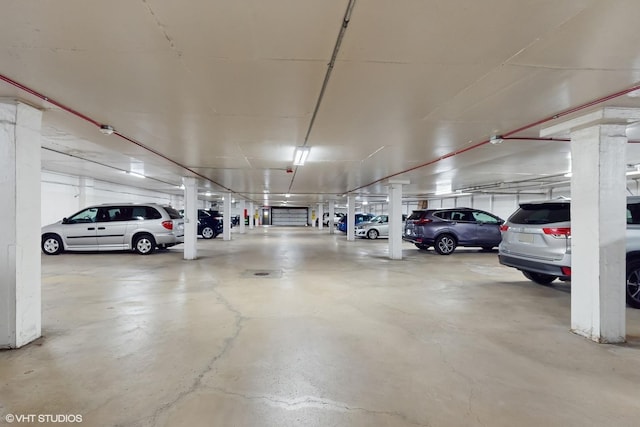 view of parking garage