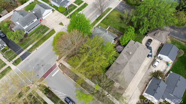 aerial view featuring a residential view