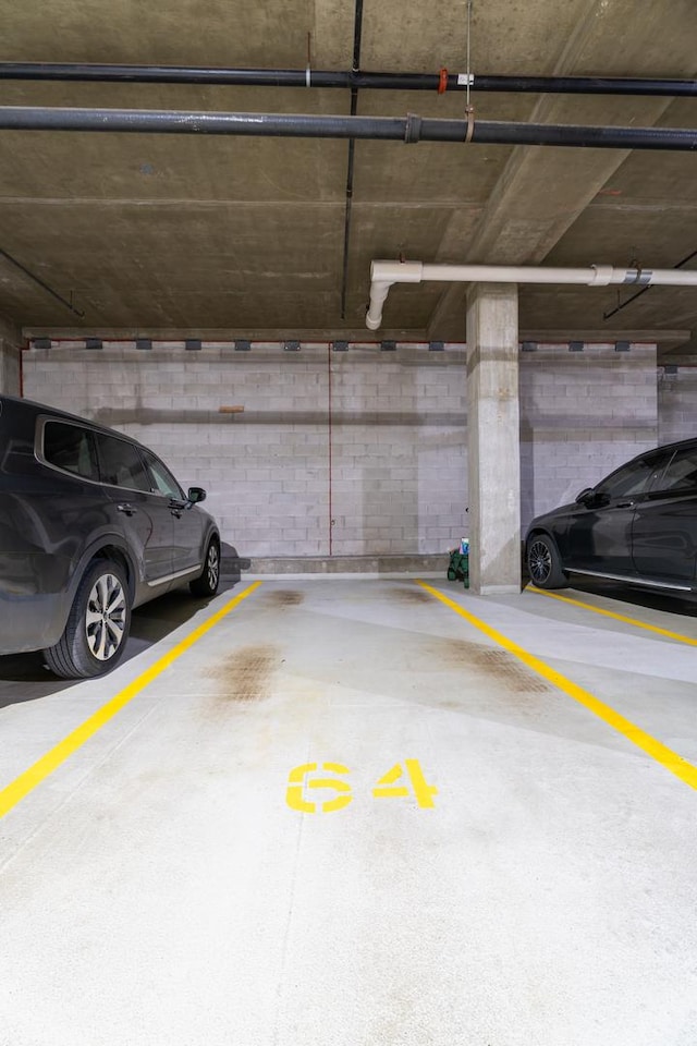 view of parking garage