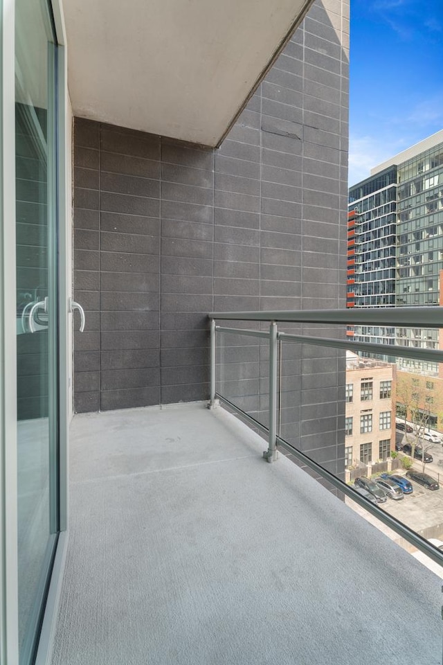 balcony with a view of city