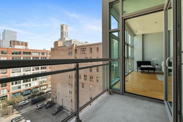 balcony featuring a city view