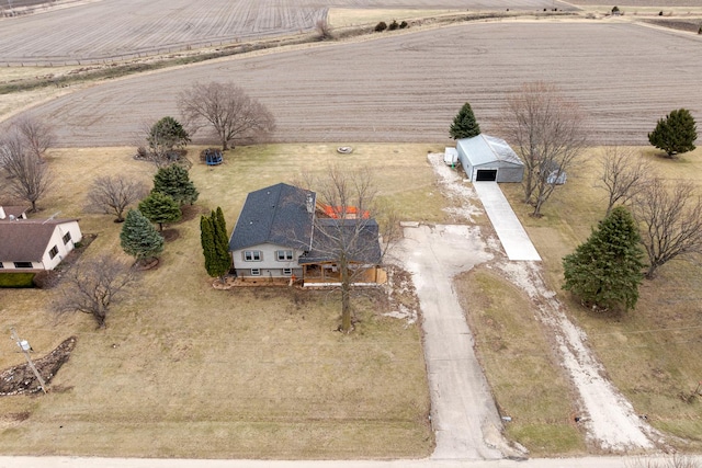 bird's eye view with a rural view