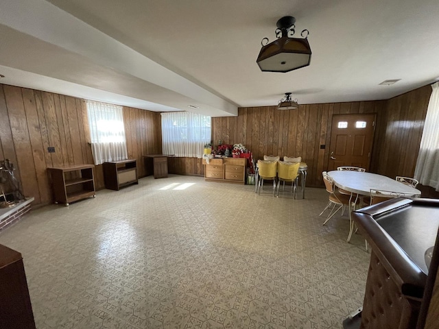 7236 W Olive Ave, Chicago, IL 60631 - interior space with wooden walls and visible vents