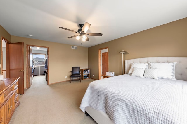 2739 Genoa Dr, New Lenox, IL 60451 - bedroom featuring light colored carpet, baseboards, and ceiling fan