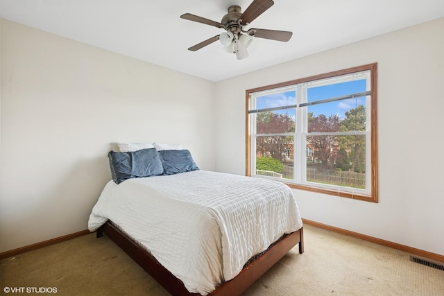 2739 Genoa Dr, New Lenox, IL 60451 - bedroom featuring baseboards, light colored carpet, and a ceiling fan