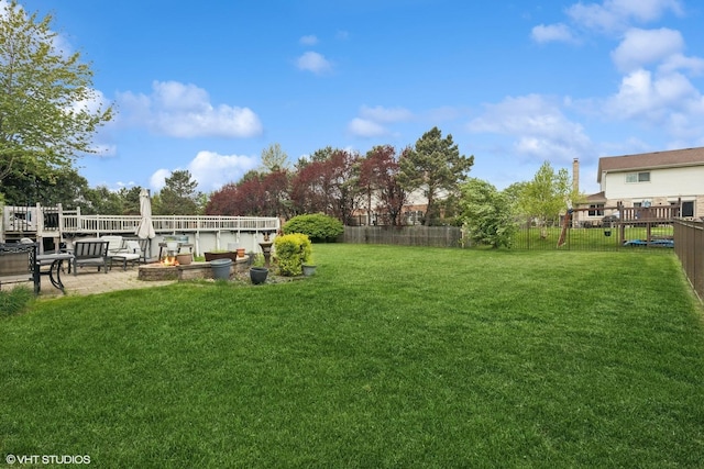 2739 Genoa Dr, New Lenox, IL 60451 - view of yard featuring an outdoor fire pit