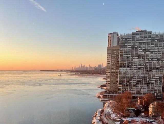 water view with a view of city