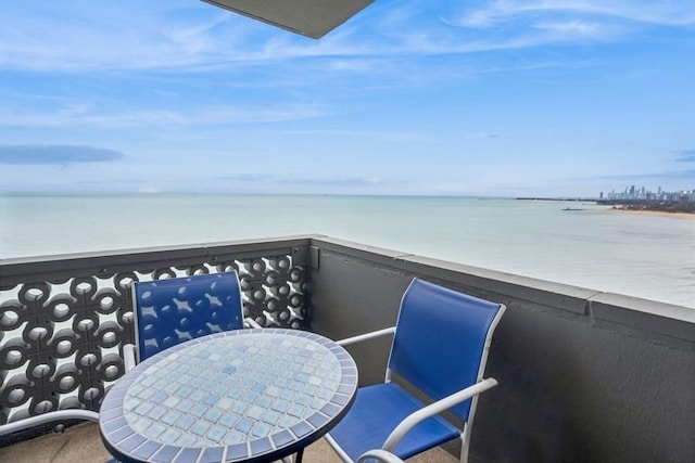 balcony with a water view