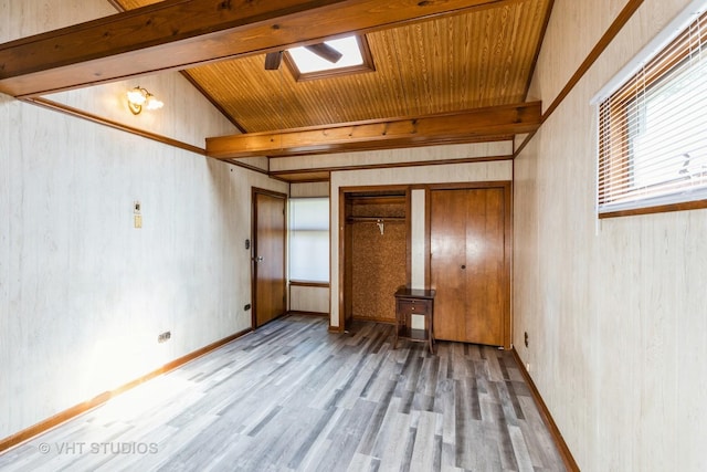 21822 Merrill Ave, Sauk Village, IL 60411 - unfurnished bedroom featuring wood finished floors and wooden ceiling