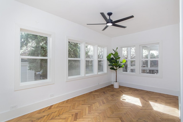 unfurnished sunroom with a healthy amount of sunlight