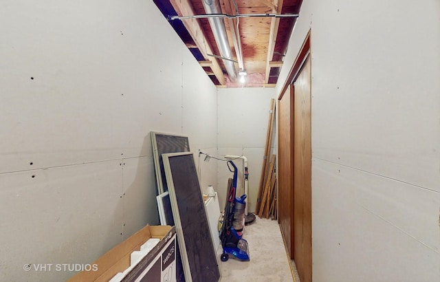 interior space with unfinished concrete flooring