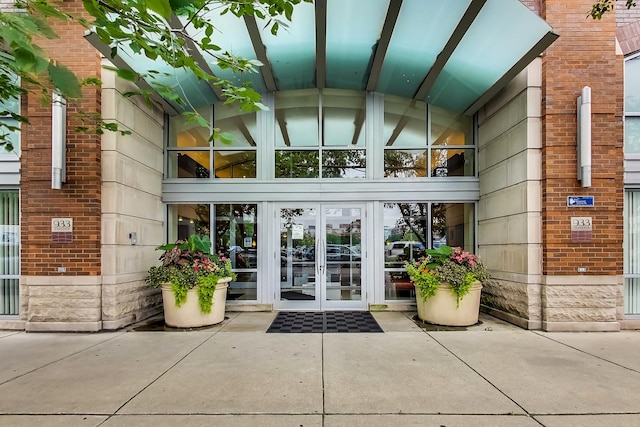 doorway to property with french doors