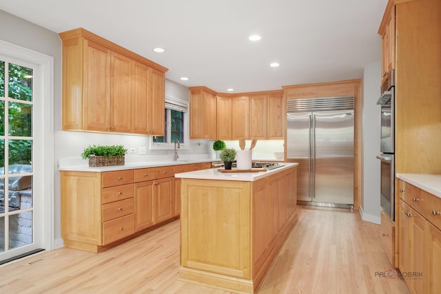 590 Academy Woods Dr, Lake Forest, IL 60045 - kitchen with appliances with stainless steel finishes, light wood-type flooring, light countertops, and recessed lighting