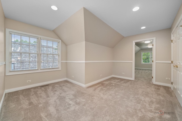 590 Academy Woods Dr, Lake Forest, IL 60045 - bonus room featuring carpet floors, vaulted ceiling, and recessed lighting