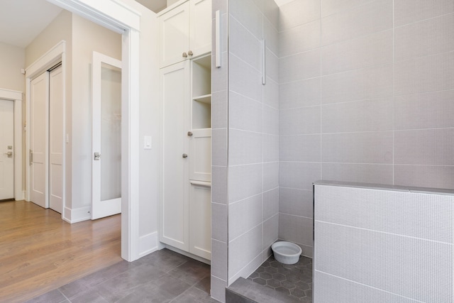 bathroom with wood finished floors