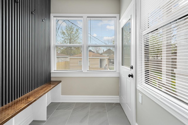 8543 S Laflin St, Chicago, IL 60620 - mudroom with baseboards, a wealth of natural light, and marble finish floor