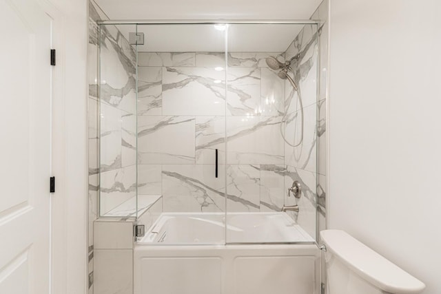 4134 W Roscoe St, Chicago, IL 60641 - full bathroom featuring bath / shower combo with glass door and toilet