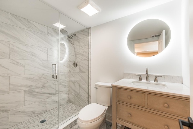 4134 W Roscoe St, Chicago, IL 60641 - full bath featuring toilet, a shower stall, and vanity
