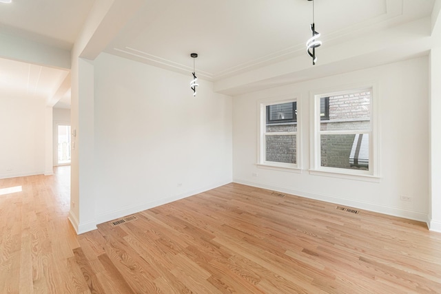 4134 W Roscoe St, Chicago, IL 60641 - unfurnished dining area with light wood-style flooring and baseboards