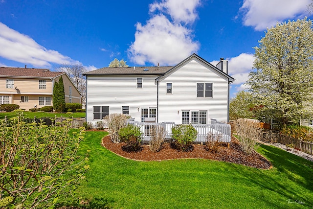 849 Brompton Cir, Bolingbrook, IL 60440 - back of house with a chimney and a deck
