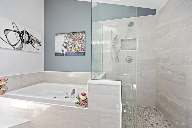 849 Brompton Cir, Bolingbrook, IL 60440 - full bathroom featuring tiled shower and a whirlpool tub