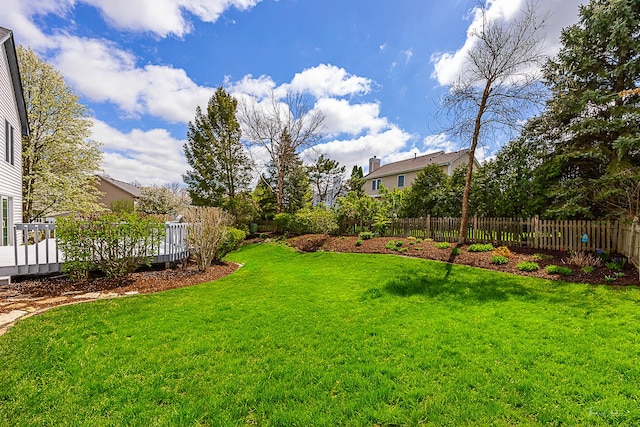 849 Brompton Cir, Bolingbrook, IL 60440 - view of yard with a wooden deck
