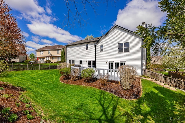 849 Brompton Cir, Bolingbrook, IL 60440 - rear view of property with a chimney and a deck