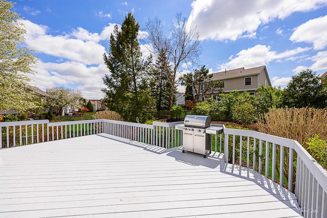 849 Brompton Cir, Bolingbrook, IL 60440 - wooden deck with a grill and a residential view